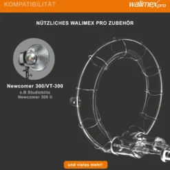 Walimex pro Ersatzblitzröhre für den Studioblitz Newcomer 300/VT-300, Leistungsaufnahme 300W, Farbtemperatur 5400-5800 K, Ersatz Blitz leicht zu wechseln