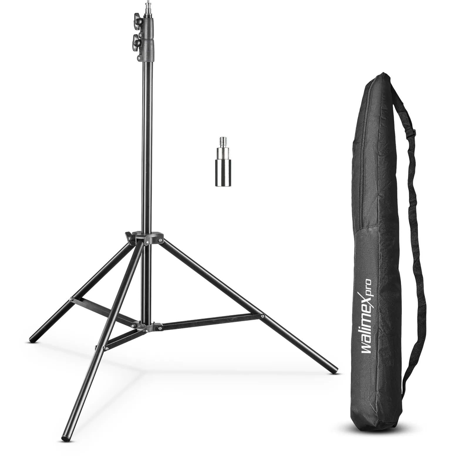 Walimex pro FT-8051 Lampenstativ bis 260 cm Höhe mit Federdämpfung inkl. 3/8" Adapter & Taschen