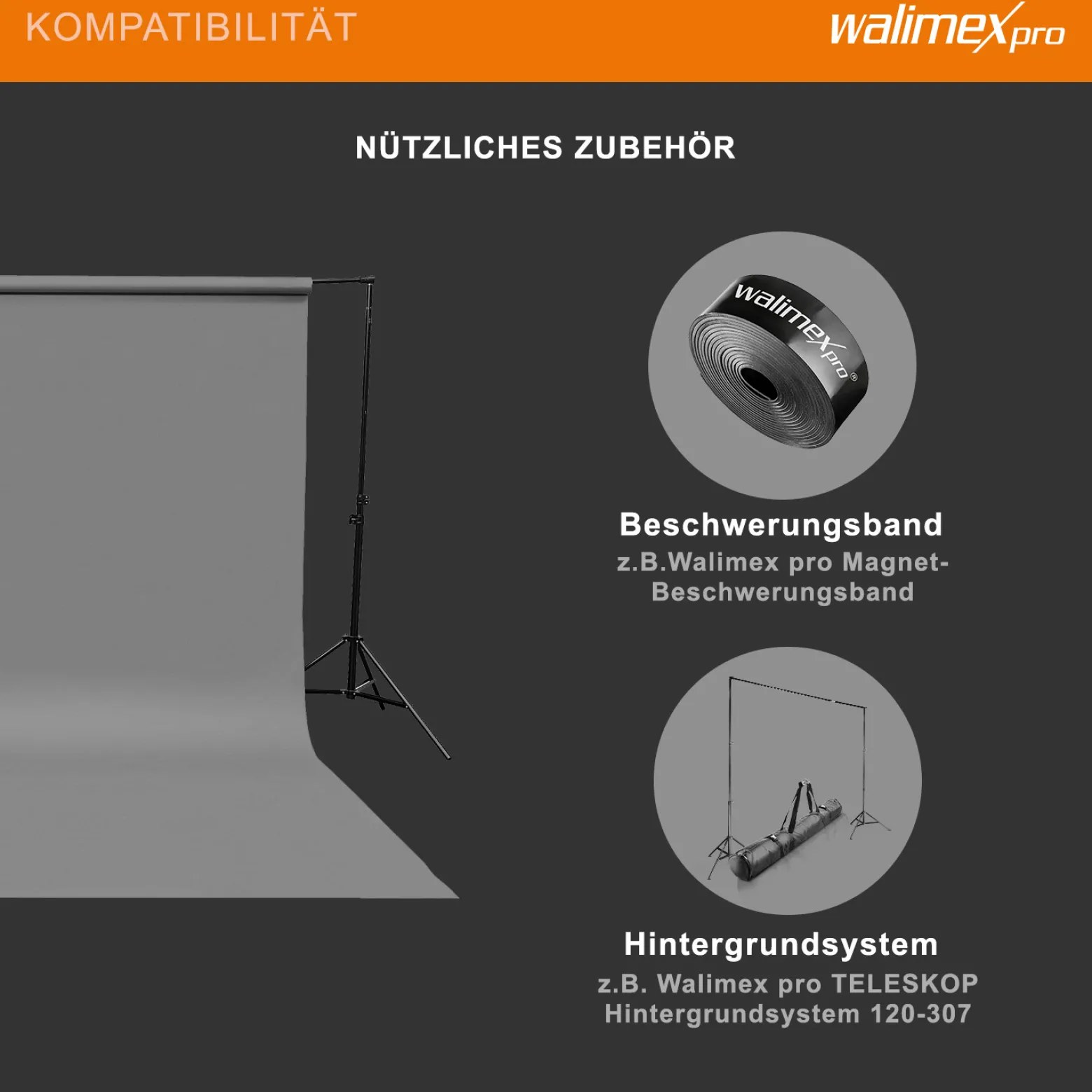 Walimex pro Hintergrundkarton 2,60 x 10 m grau, robuster Fotohintergrund aus Karton, Fotoleinwand als Backdrop für Fotostudio, reflexfrei, strapazierfähig, ideal für Produktfotografie