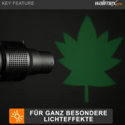 Walimex Projektionsvorsatz mit Universalanschluss, Lichtformer für Blitzgeräte inkl. 4 verschiedener Farbfolien und Schablonen, Blitzvorsatz für kreative Lichteffekte in der Fotografie