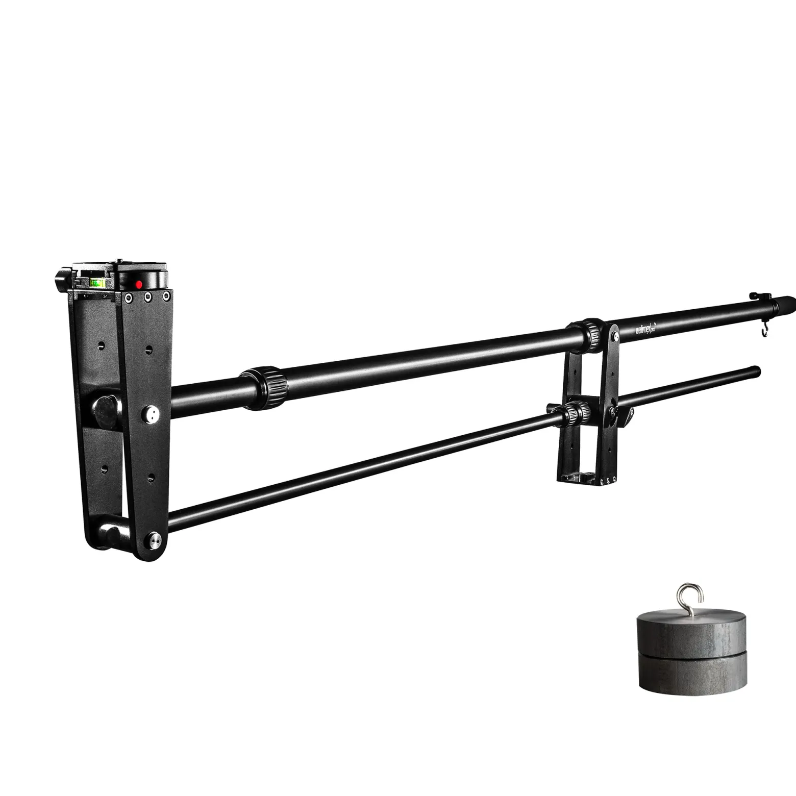 Walimex pro Kamerakran Director Pro - 770 x 90 x 250 mm / max. Traglast 3 kg - mit 1/4" und 3/8" Gewinde, Moosgummi Handgriff und Tragetaschen - schwarz