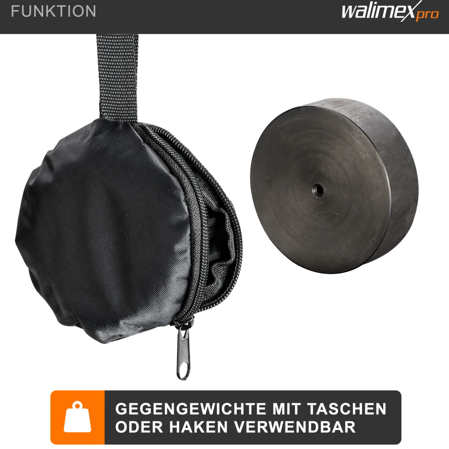 Walimex pro Kamerakran Director Pro - 770 x 90 x 250 mm / max. Traglast 3 kg - mit 1/4" und 3/8" Gewinde, Moosgummi Handgriff und Tragetaschen - schwarz
