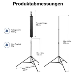 Walimex pro LED Niova 900 Daylight und Stativ 2er Set mit 54 W Flächenleuchten und höhenverstellbaren Lichtstativen