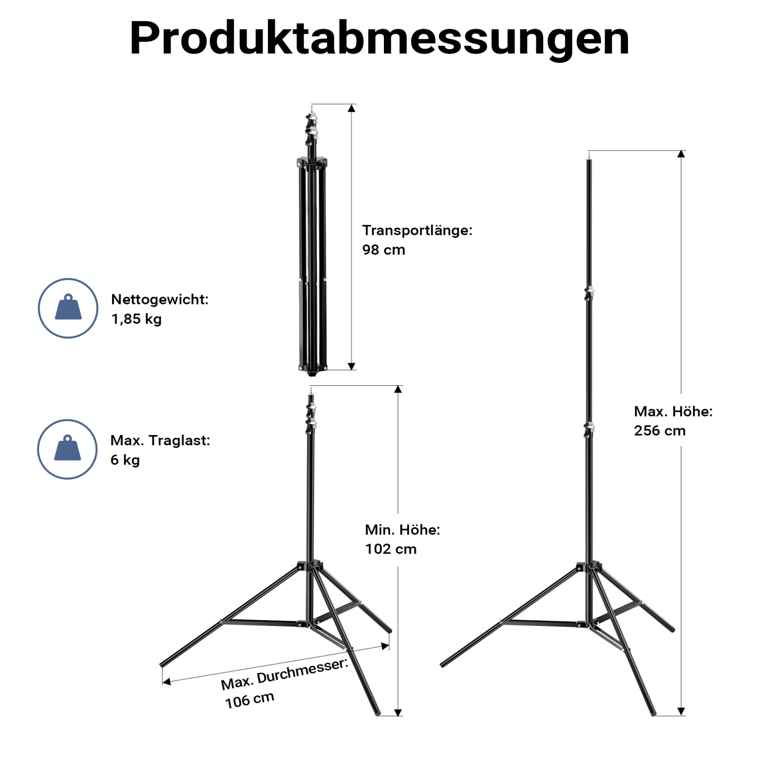 Walimex pro LED Niova 900 Daylight und Stativ 2er Set mit 54 W Flächenleuchten und höhenverstellbaren Lichtstativen