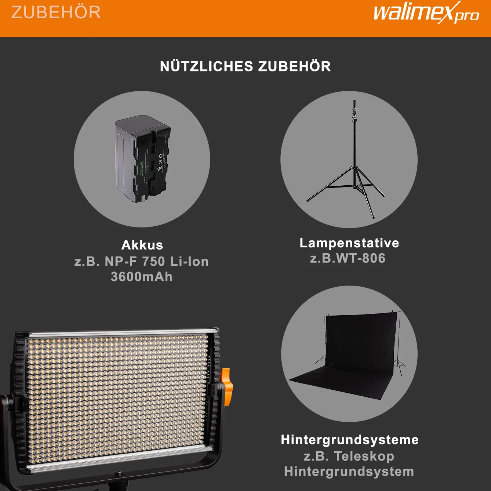 Walimex pro LED Niova 900 Plus Bi Color Videoleuchte, dimmbare Flächenleuchte, Studioleuchte mit Fernbedienung, 54 W Studiolicht, leistungsstarkes Streaming-Licht