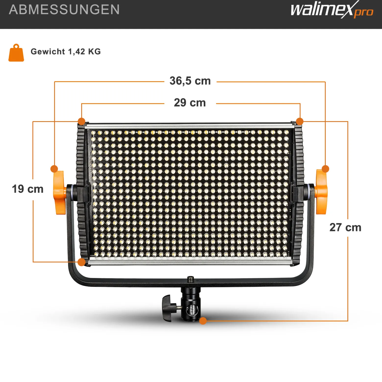 Walimex pro LED Niova 900 Plus Bi Color Videoleuchte, dimmbare Flächenleuchte, Studioleuchte mit Fernbedienung, 54 W Studiolicht, leistungsstarkes Streaming-Licht