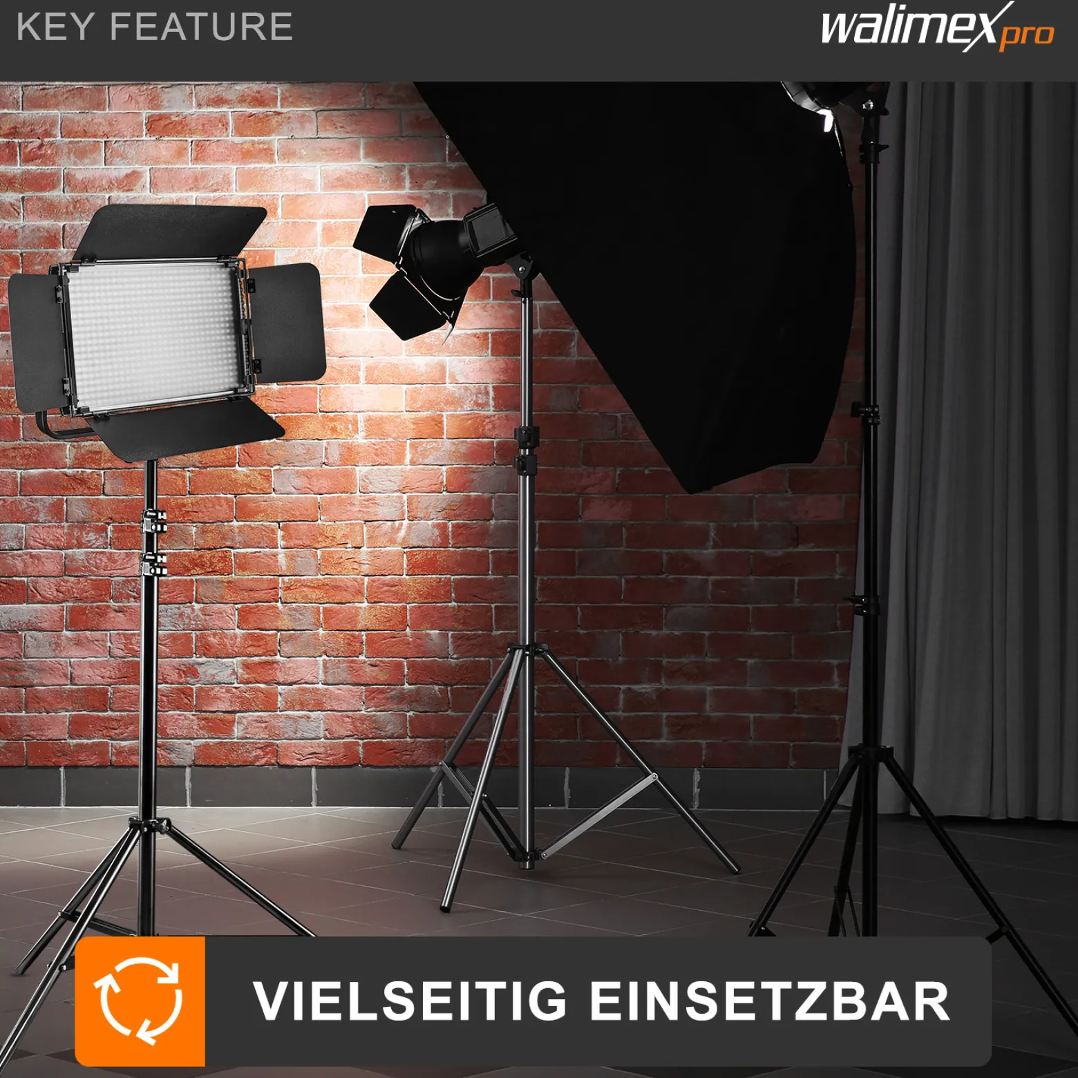 Walimex pro LED Niova 600 Plus Daylight Videoleuchte 36 W, dimmbare Flächenleuchte, professionelle Leuchte mit Tageslicht, Studioleuchte mit Fernbedienung