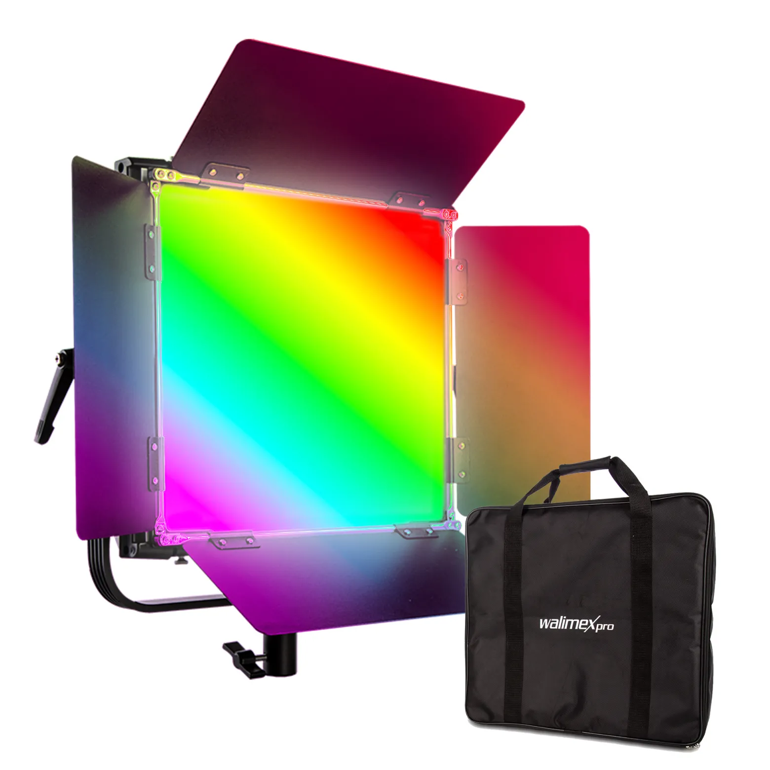 Walimex pro LED Rainbow Flächenleuchte, 50 W Videoleuchte, Studioleuchte mit Farbwechsel RGBWW, Studio-Beleuchtung steuerbar per App, Bi-Color Videolicht