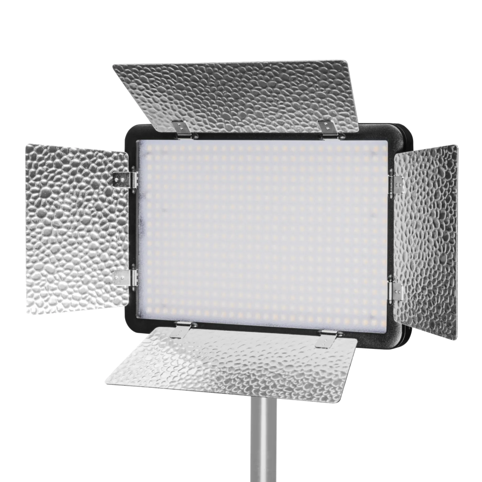 Walimex pro LED Versalight 500 Daylight Set bestehend aus Flächenleuchte, Lampenstativ bis 260 cm und 2 Akkus