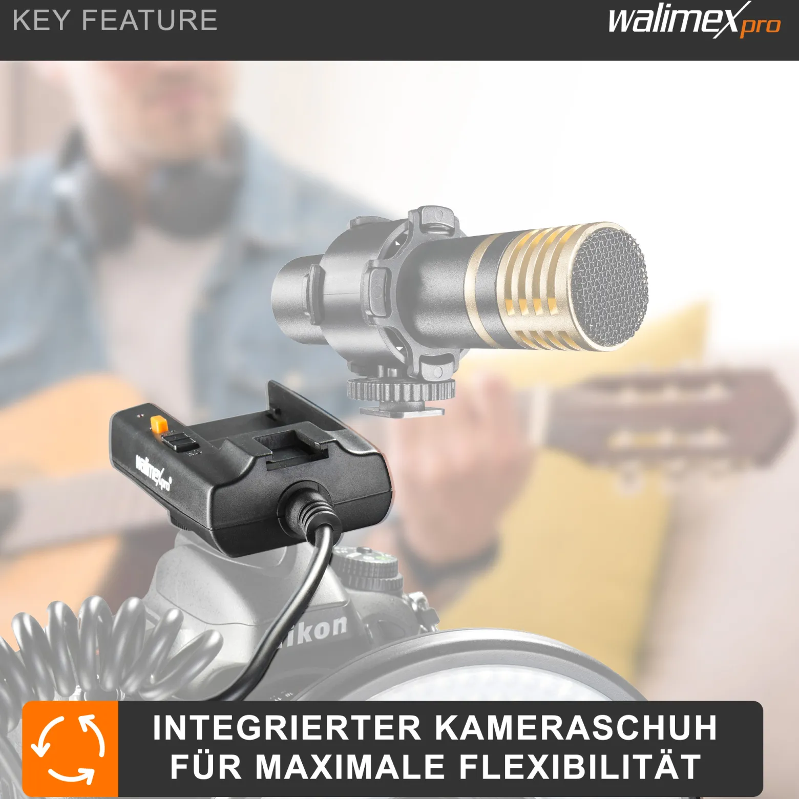 Walimex pro Macro LED Ringlicht Set inkl. Ministativ mit Kugelkopf, Ringleuchte 14 W mit 232 LEDs, stufenlos dimmbares Videolicht, Ringlampe mit Tageslichtcharakter