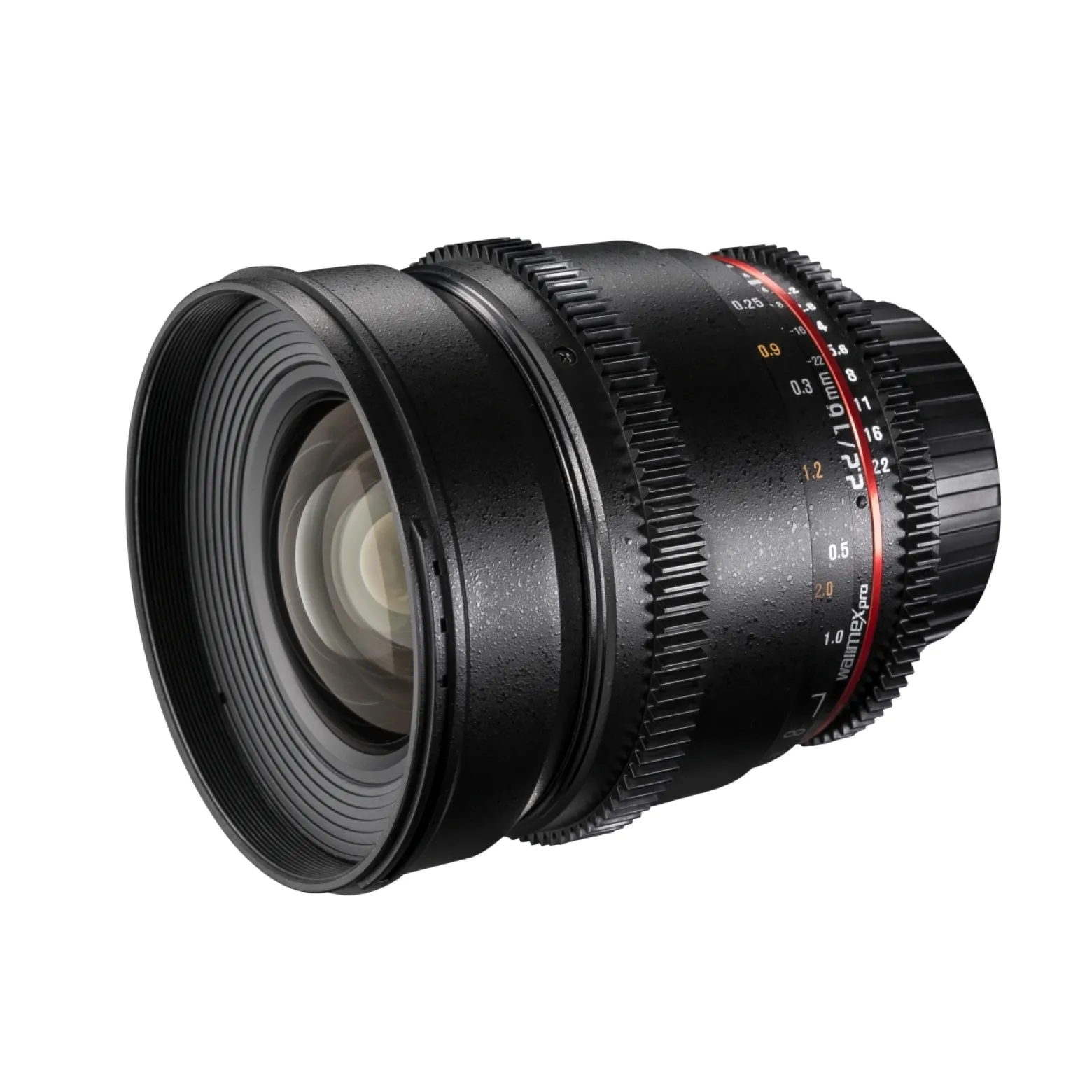 Walimex Pro 16mm 1:2,2 VCSC Video- und Foto Weitwinkelobjektiv (Filtergewinde 77mm, Gegenlichtblende, Zahnkranz, stufenlose Blende und Fokus) kompatibel mit Sony E Objektivbajonett schwarz