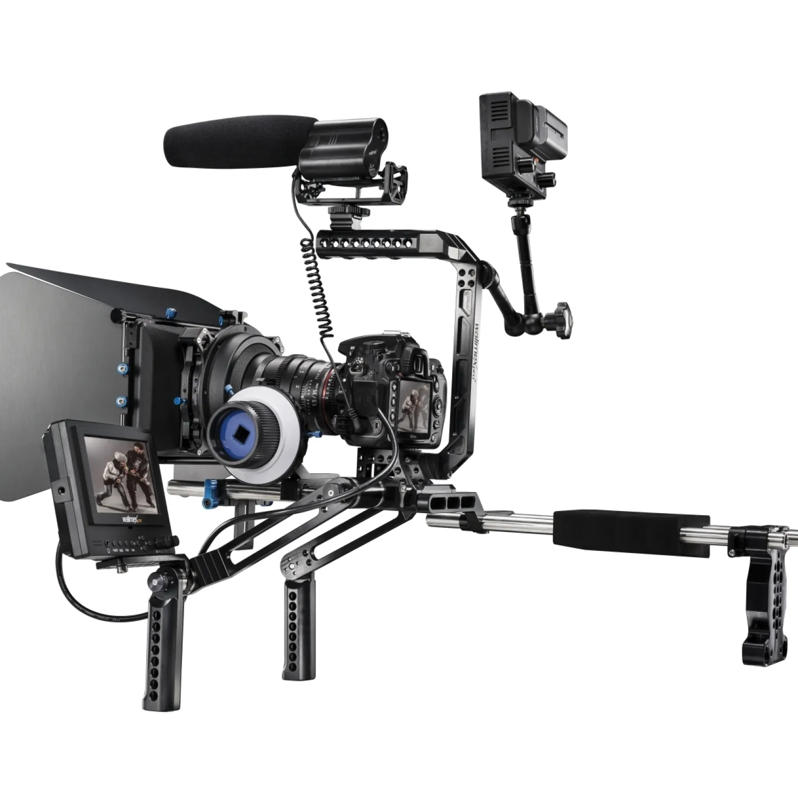 Walimex Pro mutabilis Basic-Set Portable Schulter Rig mit Rods und Tragegriffe