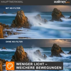 Walimex pro ND-Fader Graufilter vergütet 86 mm ND2-ND400 - Objektiv Filter aus hochwertigem optischem Glas, mit Metallfassung und Schutzhülle - Foto Zubehör