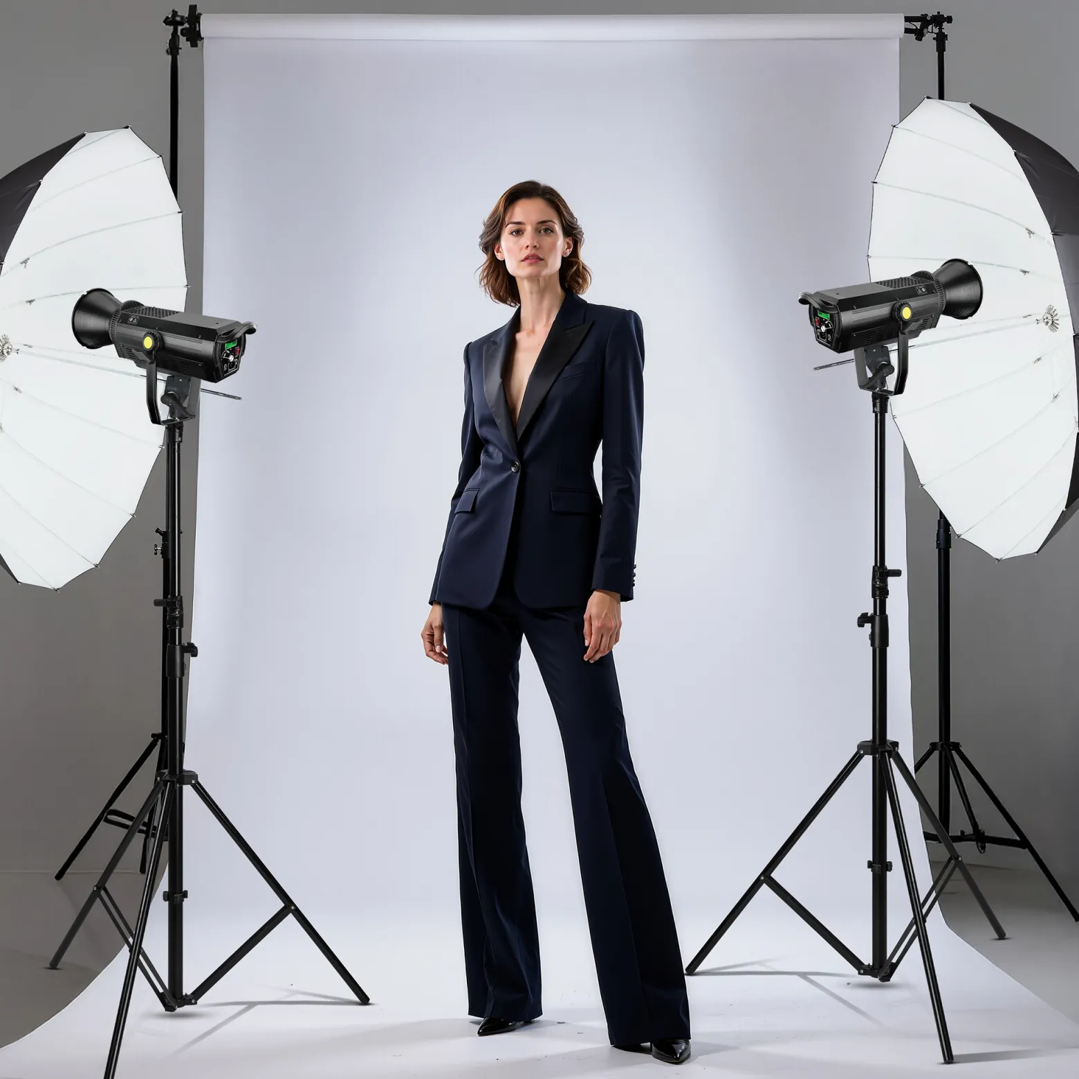 Walimex pro Parabol Reflexschirm schwarz/weiß Ø 129 cm + Diffusor – Lichtformer Set für Fotografie und Videografie