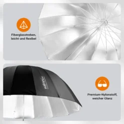 Walimex pro Parabol Reflexschirm schwarz/ weiß Ø 129 cm für weiches Licht