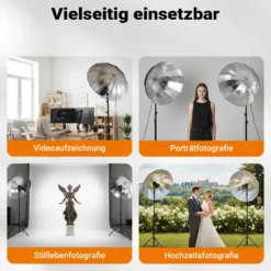 Walimex pro Parabol Reflexschirm schwarz/ silberfarben Ø 105 cm für kontrastreiches Licht