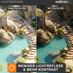 Walimex pro Polfilter zirkular slim 72 mm, Polarisationsfilter inkl. Schutzhülle, CPL Filter mit Metallfassung, Kamera Pol Filter für professionelle Aufnahmen