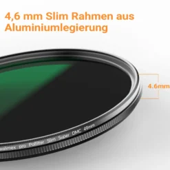 Walimex pro Polfilter Zirkular Slim Super DMC 58 mm, Polarisationsfilter mit 18-lagiger Beschichtung, CPL Filter mit 4,6 mm Slimfassung, Objektivfilter reduziert Reflexion und kräftigt Farben