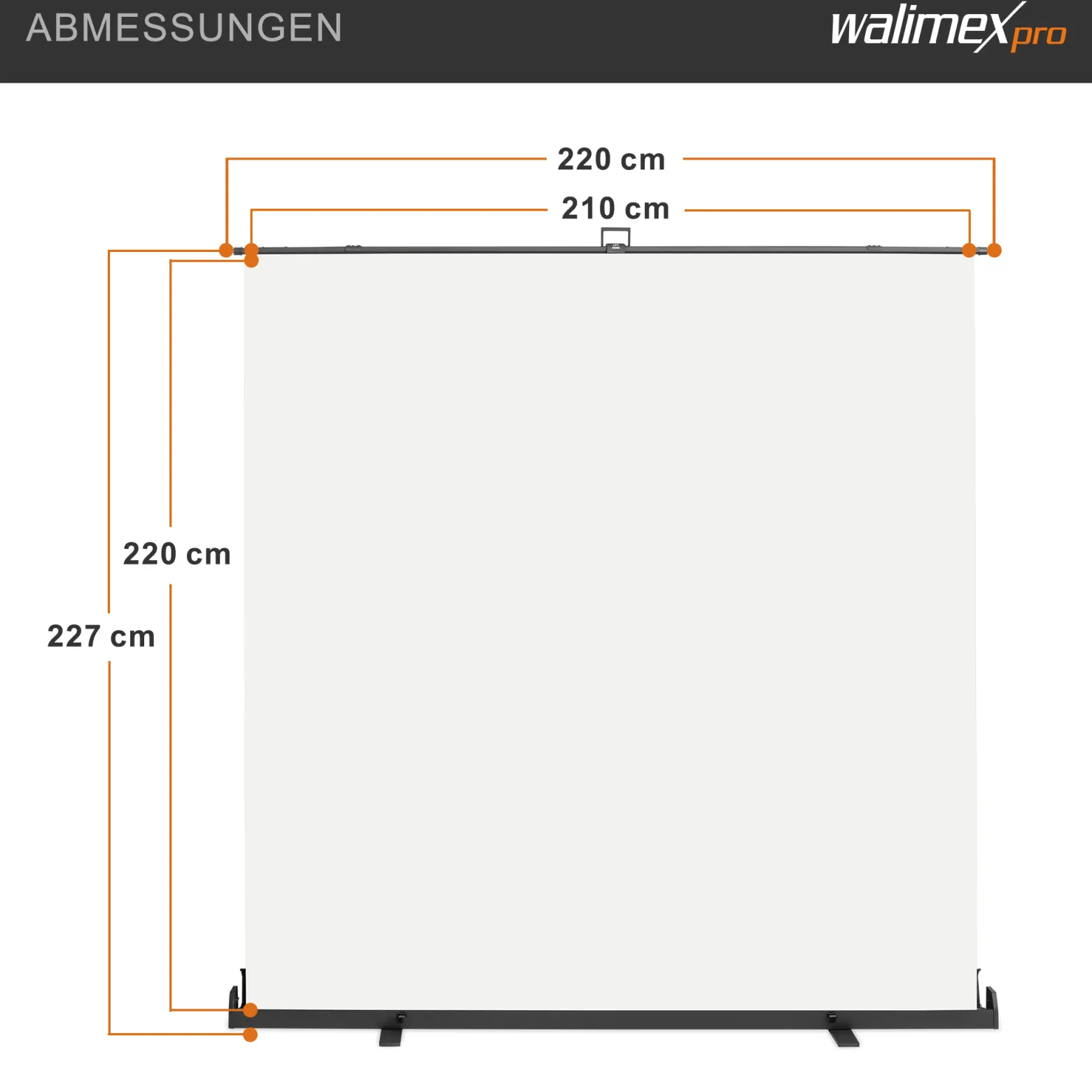 Walimex pro Roll-up Panel Hintergrund weiß 210 x 220 cm, Fotohintergrund mit Transportbox, Hintergrundsystem für Fotostudio, knitterfreie Fotoleinwand ideal für Freistellen und High-Key-Fotografie