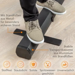 Walimex pro Roll-up Panel Hintergrund grau 165 x 220 cm, Fotohintergrund mit Transportbox, Hintergrundsystem für Fotostudio, knitterfreie Fotoleinwand ideal für Portraits und dezente Lichtakzente