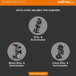 Walimex pro Schirmsoftbox Durchlicht Ø 109 cm, Softbox mit weißer Reflexschicht ideal für Porträt- und Produktfotografie, Lichtformer für Studioblitz inkl. Transporttasche
