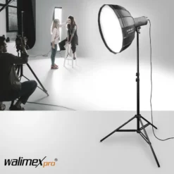 Walimex pro SL Beauty Dish Softbox QA105 Ø 105 cm kompatibel mit Profoto, Lichtformer mit Grid und Diffusoren, Reflektor für Fotografie