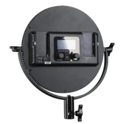 Walimex pro Soft LED 300 Round Bi-Color Flächenleuchte, leistungsstarke Videoleuchte 30 W, runde Studioleuchte mit U-Halterung, LED Leuchte mit Farbtemperatur 3200-5600 K