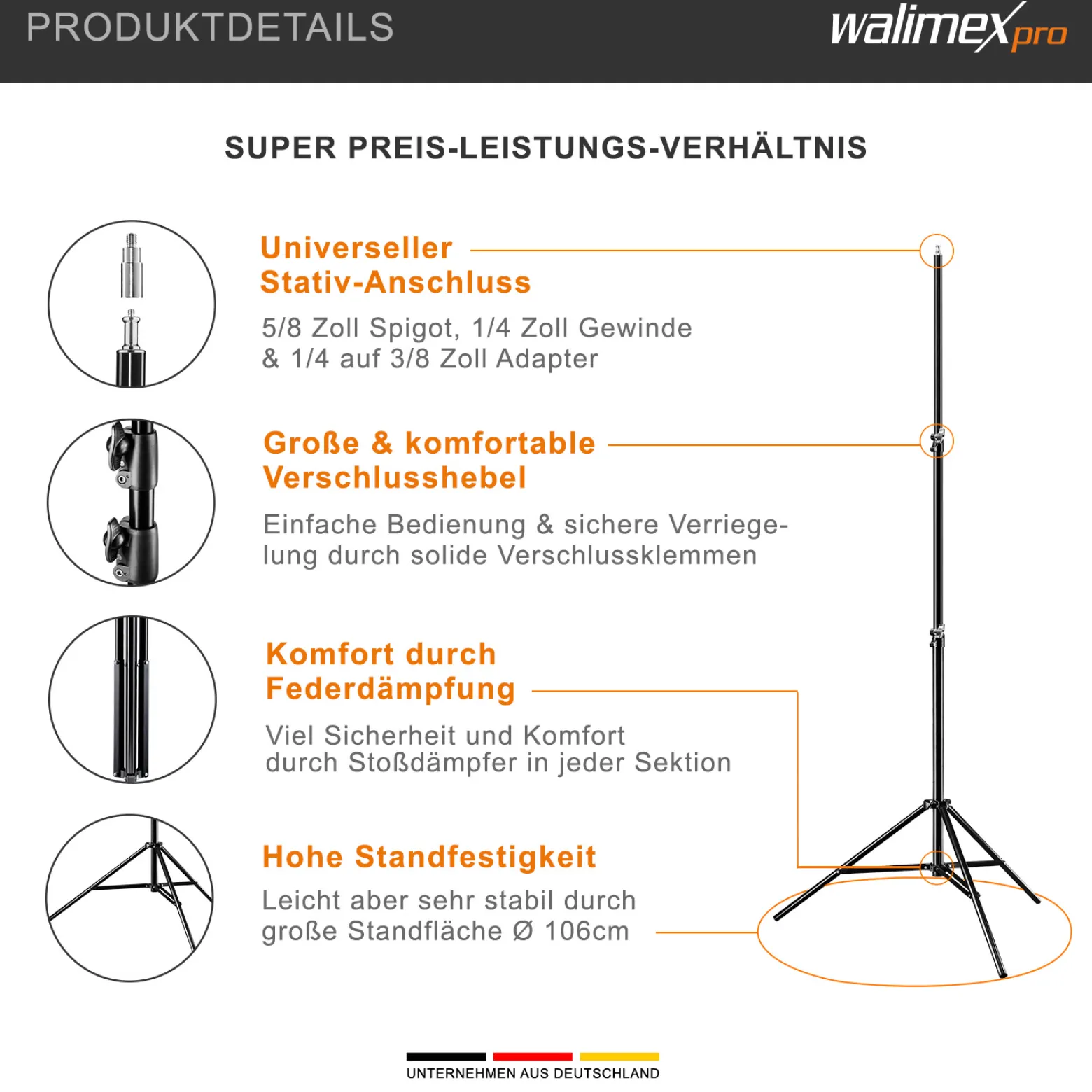 Walimex pro Soft LED 300 Round Bi Color Set – Professionelle LED Foto- und Videoleuchte, 30W, stufenlose Dimmung, 3200-5600K Farbtemperatur, 120 LED, 2x NP-F 960 Akkus, Stativ, U-Halterung & Koffer