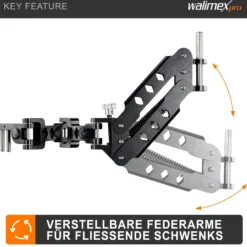 Walimex pro StabyBalance II Set, Weste und 2 Federarme für Schwebestativ bis 5,5 kg, Stativ Zubehör für professionelle Videografie, Videofilm
