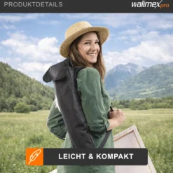 Walimex pro Staffelei L 50-165 cm, Leinwandstaffelei aus Aluminium inkl. Transporttasche, Feldstaffelei für Leinwand bis 122 cm, Leinwandstativ mit Ablage