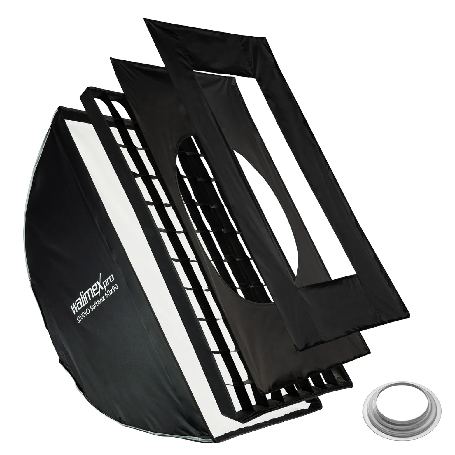 Walimex pro Studio Softbox 60x90cm + Hensel EH Adapter, 360°, Schirmfunktion, inkl. Grid, Masken, Bowens Adapter und Transporttasche, ideal für Produkt- und Peoplefotografie