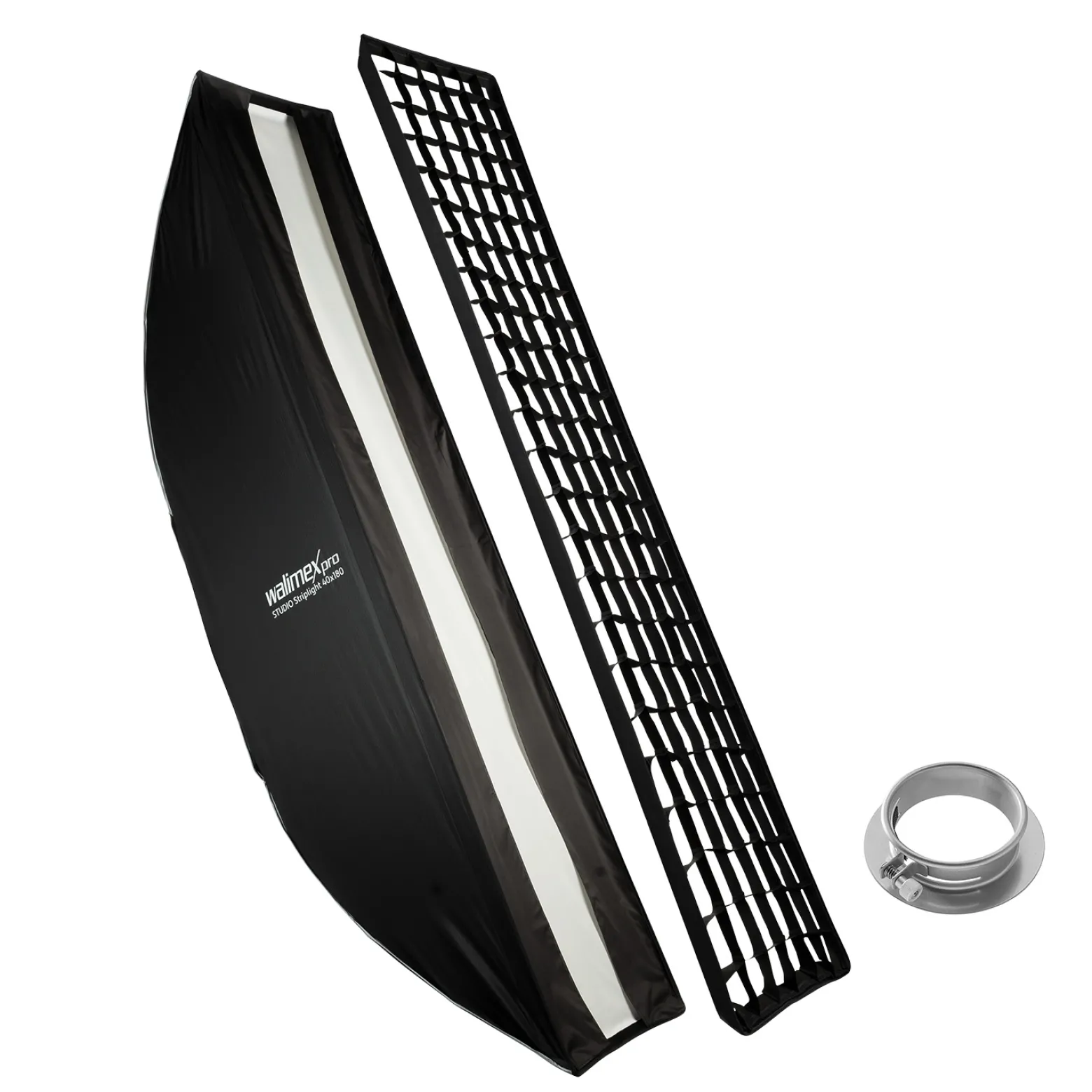 Walimex pro Studio Striplight Softbox 40x180cm + Softboxadapter für Profoto (Außendurchmesser: 15,2 cm), um 360° drehbar, inkl. Grid, Maske, Bowens Adapter und Transporttasche