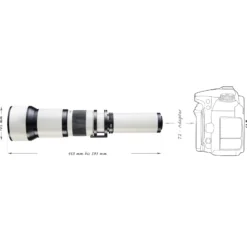 Walimex pro Teleobjektiv 650-1300mm 1:8-16 CSC kompatibel mit Canon RF Objektivbajonett - Manueller Fokus, Zoom-Teleobjektiv für Vollformat & APS-C Sensor - Metall, inkl Aufbewahrungstasche, Deckeln