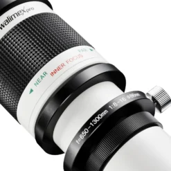 Walimex pro Teleobjektiv 650-1300mm 1:8-16 CSC kompatibel mit Canon RF Objektivbajonett - Manueller Fokus, Zoom-Teleobjektiv für Vollformat & APS-C Sensor - Metall, inkl Aufbewahrungstasche, Deckeln