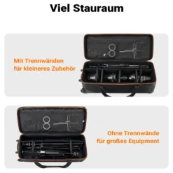 Walimex pro Trolley Studiotasche – Größe M – 960 x 510 x 290 mm – Großräumig & gepolstert – für Studioequipment, 2-in-1 Funktion mit kugelgelagerten Rollen – Stativtasch, Kameratasche