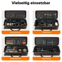 Walimex pro Trolley Studiotasche – Größe M – 960 x 510 x 290 mm – Großräumig & gepolstert – für Studioequipment, 2-in-1 Funktion mit kugelgelagerten Rollen – Stativtasch, Kameratasche