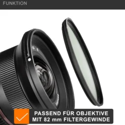 Walimex pro UV-Filter Slim MC 82mm - Schutz vor UV-Strahlen und Verschmutzung, Hochwertige Mehrschichtvergütung, mit äußerst dünner, gering auftragender Metallfassung, Inkl. Schutzhülle