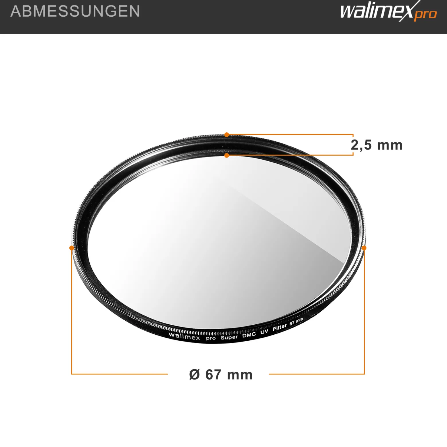Walimex pro UV-Filter Slim Super DMC 67mm - besonders hochwertiger UV Filter Objektivfilter, Slim – nur 2,5 mm,16x Super DMC Vergütung, für Objektivschutz und brilliante Farben, mit Box