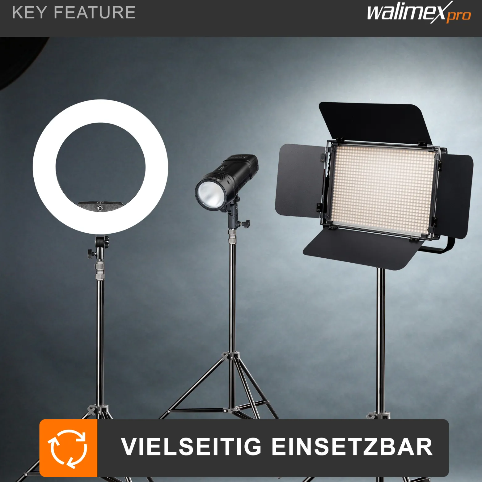 Walimex pro WT-803 Lampenstativ höhenverstellbar bis 208 cm, Lichtstativ aus Aluminium mit Tasche + Adapter, Studiostativ max. Traglast 3,5 kg, Blitzstativ für Studio und Mobil