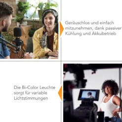 Walimex pro 3x LED Niova 100-F Pro 100 W Bi-Color Flächenleuchte mit 3x Lampenstativ, dimmbare Videoleuchte, Studioleuchte mit weichem Licht, Fotolicht mit Fernbedienung