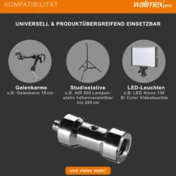 Walimex Set 2x Spigot Gewinde Adapter 1/4 Zoll auf 3/8 Zoll – Gewindeadapter für Kamera Zubehör und Stativ – Fotostudio Fotoshootings Fotografie