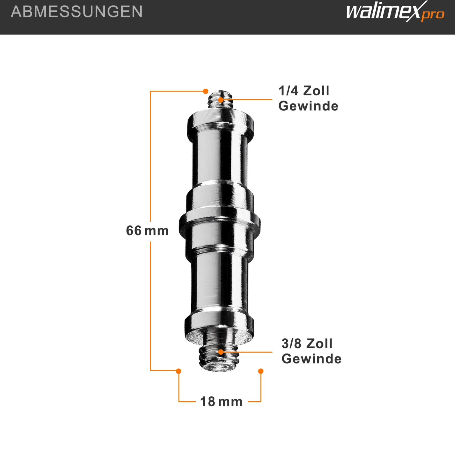 Walimex Set 3x Spigot Gewinde Adapter 3/8 Zoll und 1/4 Zoll – Gewindeadapter für Kamera Zubehör und Stativ – Fotostudio Fotoshootings Fotografie