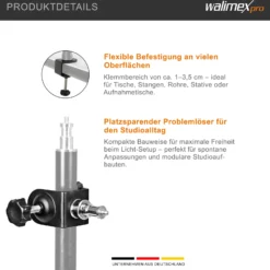 Walimex Studioklemme 110 x 100 x 45 mm mit 5/8 Spigot 1/4