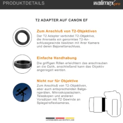 Walimex T2 Adapter kompatibel mit Pentax K/kompatibel mit Samsung GX - 67 x 67 x 5 mm - Adapterring manueller Fokus, einfache Handhabung, Objektiv-Anschlussring für viele Modelle