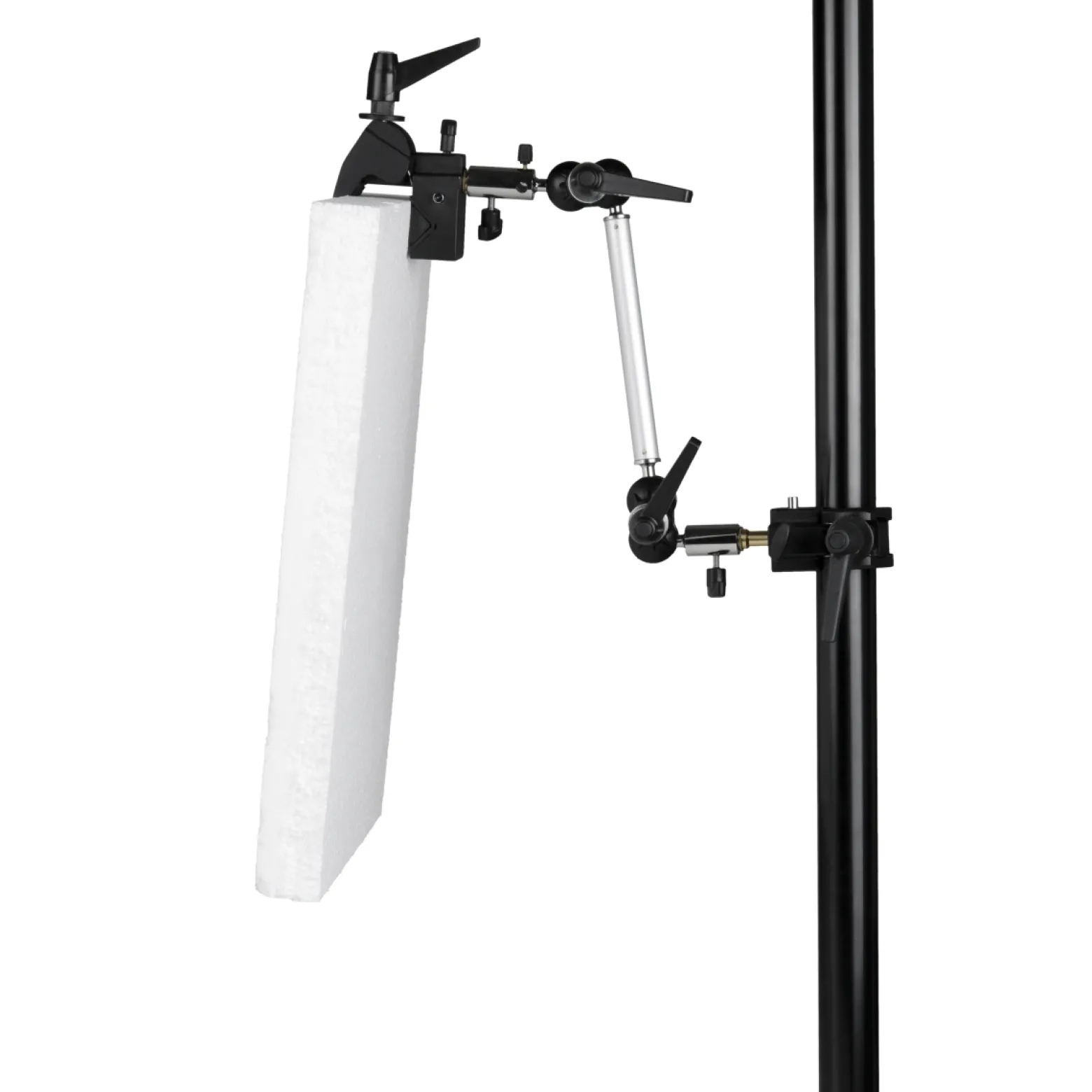 Walimex Universal Gelenkarm mit Superklemmen belastbar bis 2 kg, 3 Segmente mit Metallkugelgelenken, 360° drehbar, 5/8 Zoll Doppelspigot mit 1/4 und 3/8 Zoll Gewinde