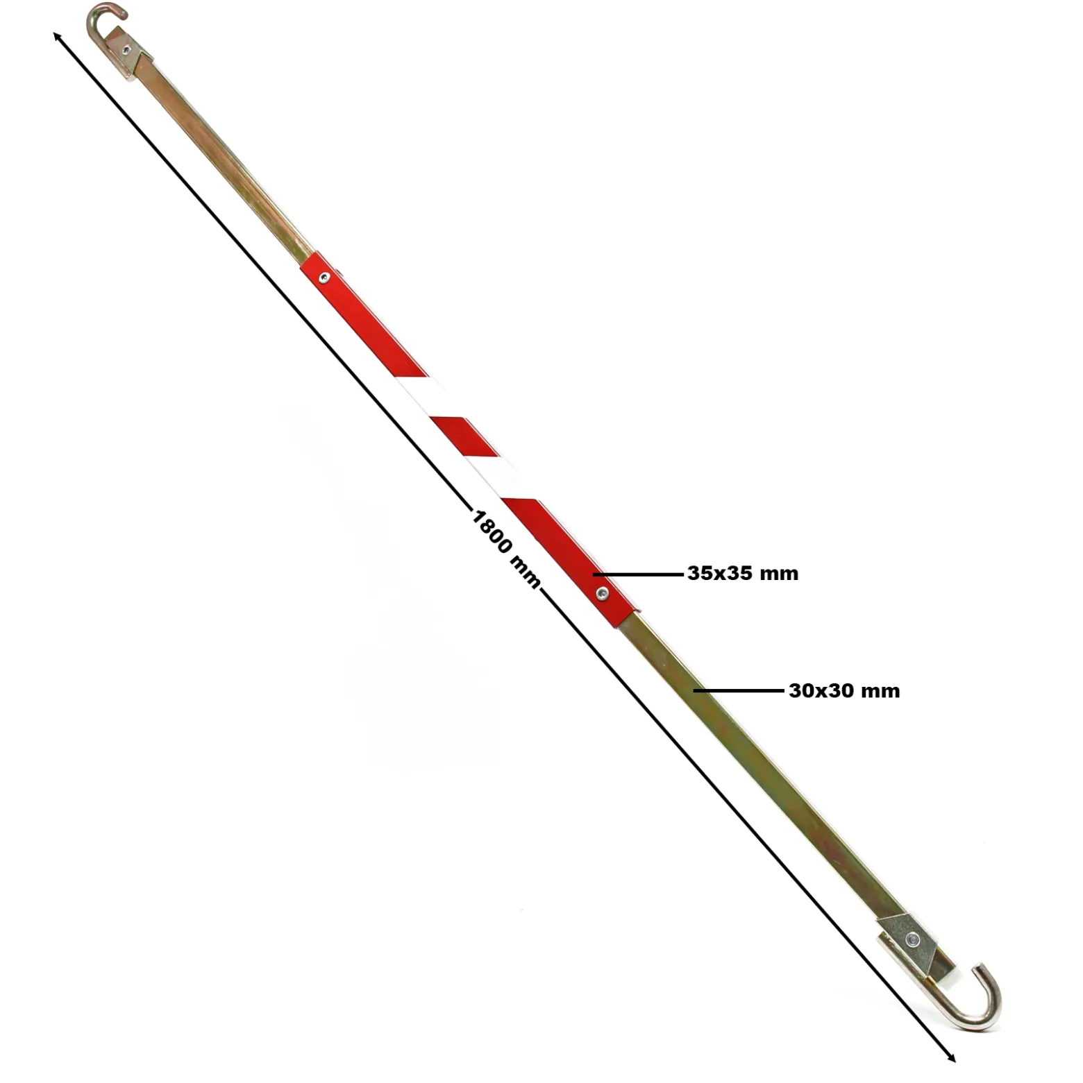 Wiltec Abschleppstange 3 teilig 180 cm bis 2,5 t, Abschlepphilfe Schleppstange aus Stahl mit Warnfarbe, Reflektorstreifen und Tasche