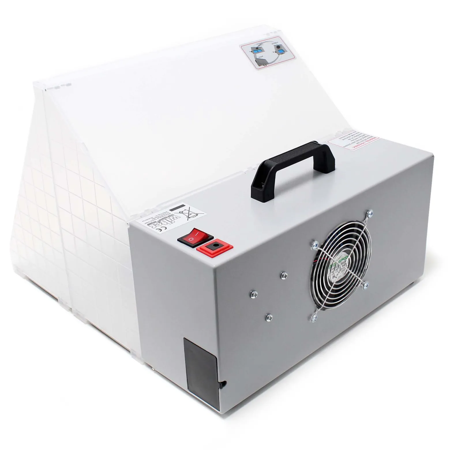 Wiltec Airbrush Absauganlage 3 m³/min, nur 52 dB, zur Absaugung von Farbe Farbnebel Sprühnebel, Filter erweiterbar, hochwertige Lackierkabine für Airbrush-Arbeiten
