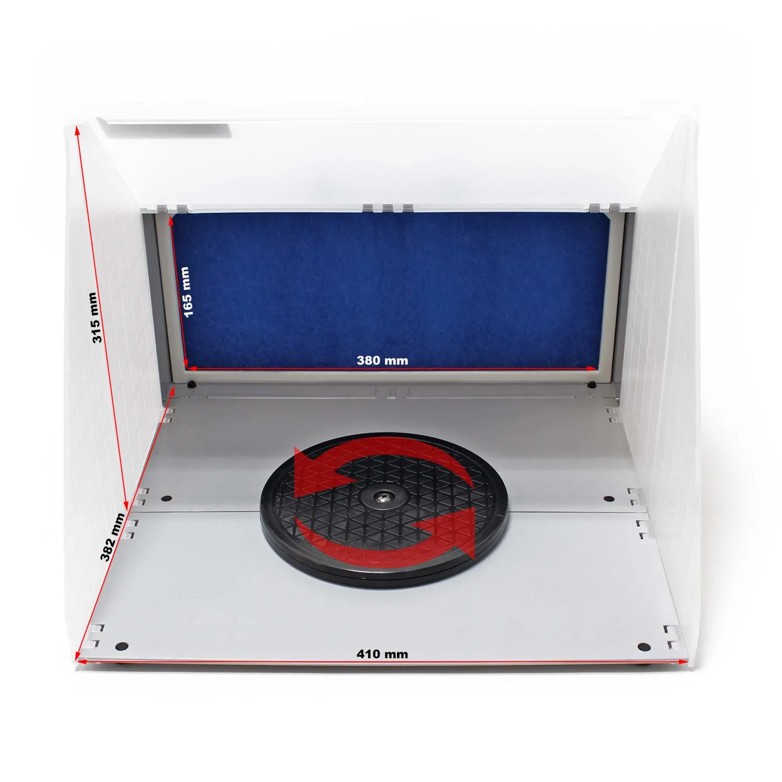 Wiltec Airbrush Absauganlage 3 m³/min, nur 52 dB, zur Absaugung von Farbe Farbnebel Sprühnebel, Filter erweiterbar, hochwertige Lackierkabine für Airbrush-Arbeiten