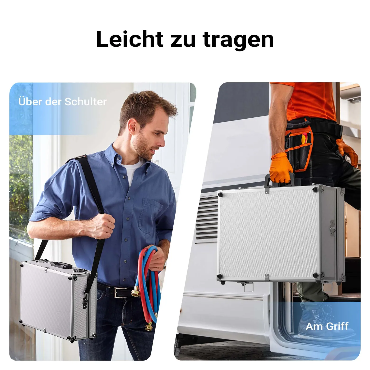 Wiltec Alu Universalkoffer 46x33x15,2 cm, Alubox abschließbar für Aufbewahrung und Transport von Werkzeug, Messgeräten usw., mit Griff und Tragegurt