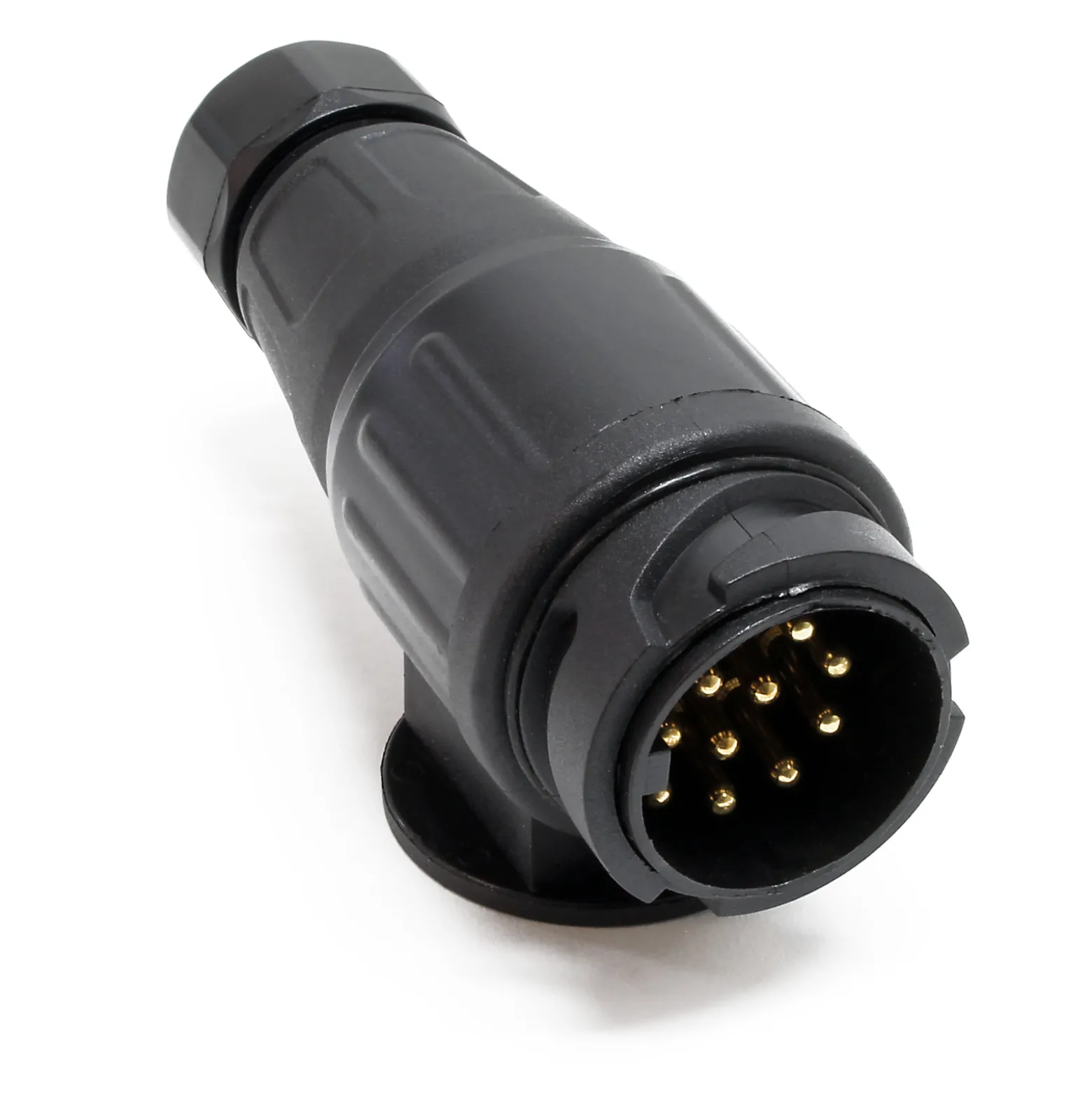 Wiltec Anhänger Stecker 13-polig 12V, Kunststoff Adapter für PKW Anhänger, Anhängerkupplung Steckanschluss, Anhängersteckdose